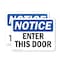 Signmission Enter This Door, 10 in W x Rectangle, Plastic OS-2PACK-NS-P-710-L-12083 - alternate 1